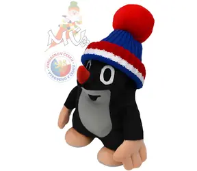 MORAVSKÁ ÚSTREDŇA Plyšák Krtko s modrým čiapkom TRIKOLORA / 24 cm / od 3 rokov