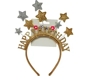 SPARKYS Čelenka Happy Birthday s hviezdičkami / Karnevalový doplnok / 24,5 g