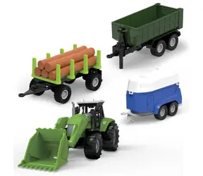 SPARKYS Traktor Farm Service s nakladačom / 2 valníky a príves / Svetlá a zvuk / od 3 rokov