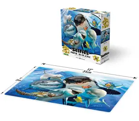 Prime 3D Puzzle Selfie v oceáne / 48 dielikov / 3D efekt / od 5 rokov