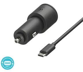 Motorola TurboPower 45W čierna / Autonabíjačka / USB-C / USB-A / PD / QC 3.0 / 1,5 m kábel