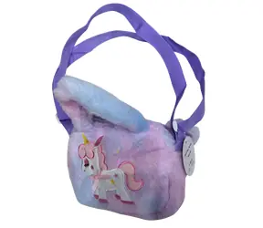 SPARKYS Crossbody kabelka PINK Jednorožec a hviezdičky / Nastaviteľný popruh / 17 x 40 x 5 cm