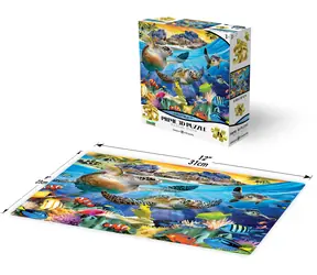 Prime 3D Puzzle Korytnačia pláž / 3D efekt / 48 dielikov / od 6 rokov