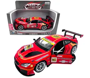 SPARKYS Kovový model auta BMW M6 GT3 červená / 1:24 / Svetelné a zvukové efekty / Otváracie dvere