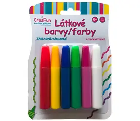 SPARKYS CreaFun Farby na textil základné 6x42 ml / Výtvarná sada / od 3 rokov