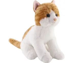 SPARKYS Plyšová mačka hrdzavo-biela sediaca / 20 cm