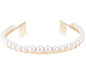 SPARKYS Čelenka s perlami PINK / Karnevalový doplnok / Kov / 31 g