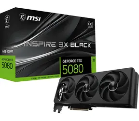 MSI GeForce RTX 5080 16G INSPIRE 3X OC čierna / Grafická karta / Nvidia / 16GB GDDR7 / 256-bit / 1x HDMI + 3x DP