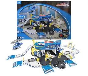 SPARKYS Policajná stanica s garážou / 2x auto 1:64 / Vrtuľník / od 3 rokov