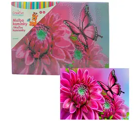 SPARKYS Diamantové maľovanie Kvietka a motýľ / 30x40 cm / od 6 rokov