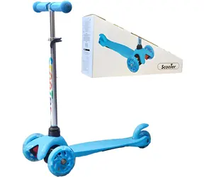 SPARKYS Trojkolesová kolobežka ŠPORT svietiaca modrá / Detská kolobežka / skladací / svietiaci bicykel / od 3 rokov