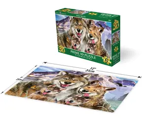 Prime 3D Puzzle Selfie s vlkom / 3D efekt / 63 dielikov