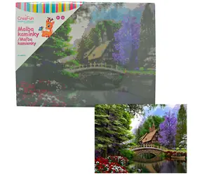 SPARKYS Diamantové maľovanie Most cez rieku / 30 x 40 cm
