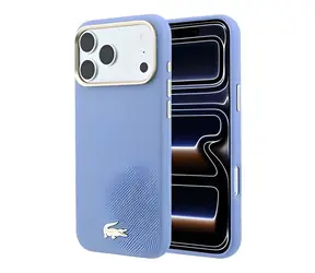 Lacoste Champs Elysees MagSafe Kryt pre iPhone 18 Pre Max modrá / Kryt / PU koža / Zlaté Logo
