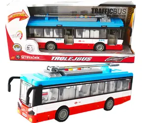 SPARKYS Trolejbus na zotrvačník červený / Svetlo a zvuk / od 3 rokov