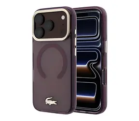 Lacoste MagSafe Kryt pre iPhone 18 Pre bordó / Kryt / PC/TPU / Matný vzhľad / Zlaté Logo