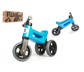 FUNNY WHEELS Odrážadlo Rider Šport modré / 2v1 / výška sedla 28/30 cm / nosnosť 25 kg / 18m +