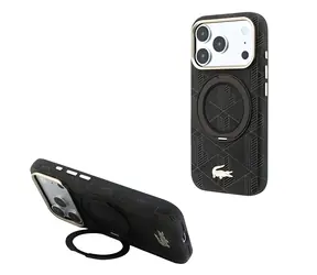 Lacoste PVC Semi Wrap Blend Ring Stand svetlo zlatá / Zadný kryt / iPhone 18 Pro Max / MagSafe