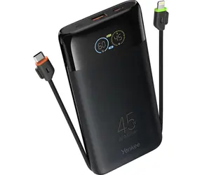 YENKEE YPB 2051 / Powerbanka / 20000 mAh / PD 45W / USB-C / USB-A / vstavané káble USB-C a Lightning