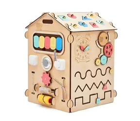 BUSYKIDS Activity board Domček prírodný / Motorická doska / od 1 roka