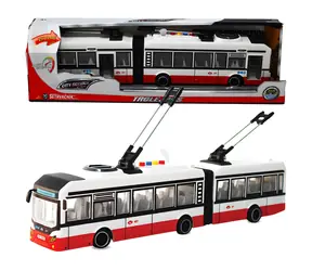 SPARKYS Kĺbový trolejbus City Service Car červená / Na zotrvačník / Zvukové efekty / Mierka 1:16 / od 3 rokov