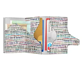 TRU VIRTU Click & Slide Bamboo Creme/Silver / Peňaženka / RFID ochrana / koža a hliník