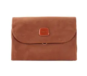 Bric's Life Necessaire Tri-fold Traveler 216 camel / Kozmetická taška / PVC, toskánska koža / magnetické zapínanie