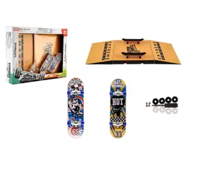 TEDDIES Prstový skateboard skrutkovací s rampou / Plast / 10 cm / 2 ks / od 3 rokov