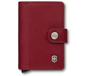 VICTORINOX Altius Secrid červená / Peňaženka na karty / koža / RFID/NFC ochrana / 6 kariet