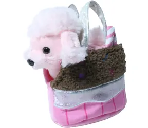 SPARKYS Plyšový pudel ružový v čokoládovej kabelke / 15 cm