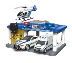 SPARKYS Policajná stanica s helikoptérou / Svetlo a zvuk / CITY SERVICE CAR
