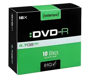 INTENSO DVD- R 4,7GB / Optické médium / 16x / 10 ks / Slim case