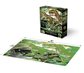 Prime 3D Svietiace puzzle Dvojitá Dino pohroma / 100 dielikov / od 6 rokov