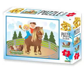 Prime 3D Puzzle Farmapark Koník / 48 dielikov / 3D efekt / 23 x 15 cm