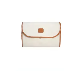 Bric's Firenze Tri-Fold Traveler 014 krémová / Kozmetická taška / PVC / toskánska koža / magnetické zapínanie
