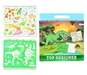 TEDDIES Kreatívny blok Dinosaurus 26 cm / Papier / So šablónami a nálepkami / 6+