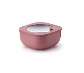 Guzzini ECO STORE&MORE dóza na potraviny červená / Dóza na potraviny / 975 ml / nízka štvorcová / stohovateľná