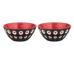 Guzzini LE MURRINE čierna, biela, červená / Miska / súprava 2 ks / 12,5 cm / akrylát