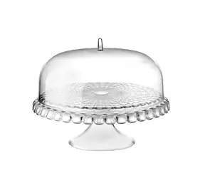 Guzzini TIFFANY priesvitná biela / Stojan na tortu s poklopom / akryl / priemer 36 cm / výška 28 cm