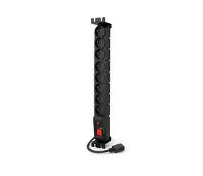 19" Acar rozvodný panel 8x230V / Napájací panel / IEC konektor pre UPS / prepäťová ochrana / kábel 3 m