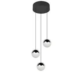 Reality Senta čierna / Závesné svietidlo / LED / 3x5W / 4000K / 800lm / IP20
