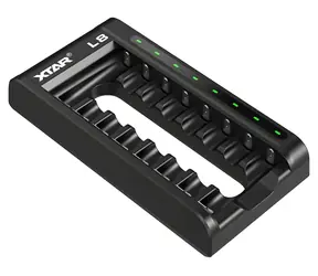 XTA SMART nabíjačka batérií čierna / Nabíjačka batérií / 8x AA/AAA / NiMH/Li- ION / USB-C