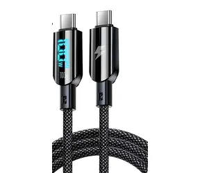 Vakoss TC-U560 čierna / USB kábel USB-C - USB-C / LED displej / 100W / 1,5 m