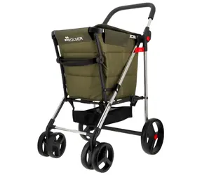 Rolser Basket Polar 4Big khaki / Nákupný vozík / Skladacia / S brzdou / Objem 58 l / Nosnosť 50 kg