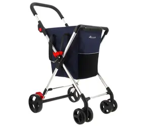 Rolser Mini Basket Denim M4B modrá / Nákupná taška na kolieskach / Objem 40 l / Nosnosť 32 kg / skladacia / brzda