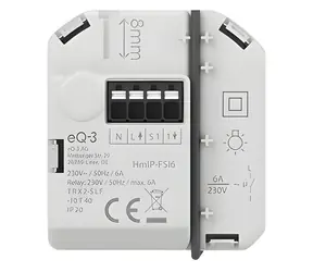 Homematic IP Spínací akčný člen s tlačidlovým vstupom (6A) / Zápustná montáž