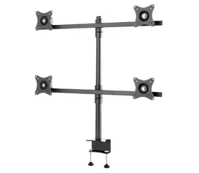 EDBAK SV07 / Stolný držiak pre 4 monitory / 15-30" / nosnosť 40 kg / VESA 75x75-100x100