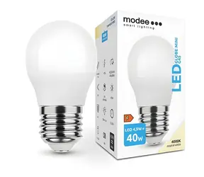 Modee LED žiarovka Mini Globe E27 4,9W / Žiarovka / náhrada za 40W / studená biela 4000K / 470 lm