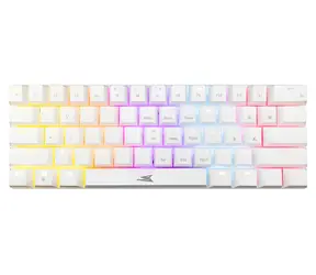 Baracuda DOLPHIN biela / Herná mechanická klávesnica / Modré spínače / RGB / USB / Antighosting 22 kláves