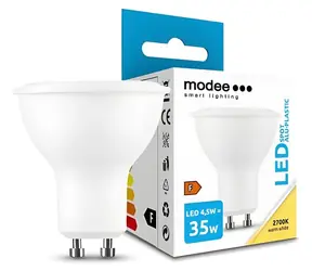 Modee LED žiarovka Spot GU10 4,5W / Žiarovka / náhrada za 35W / teplá biela 2700K / 400 lm